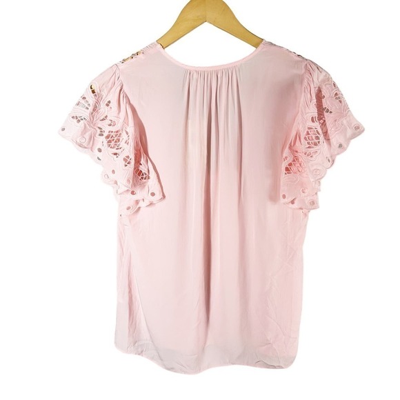 Ramy Brook Rochelle Scalloped Eyelet Candy Pink 
Top - Picture 2 of 10